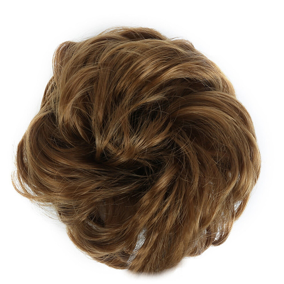 Human Hair Curly Bun Extension Messy Updo Wrap 1 Piece