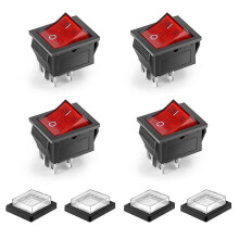 LED Illuminated Rocker Switch 4-Pole 2-Position Waterproof