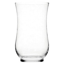 Clear curved glass hurricane candle holder 11 inch