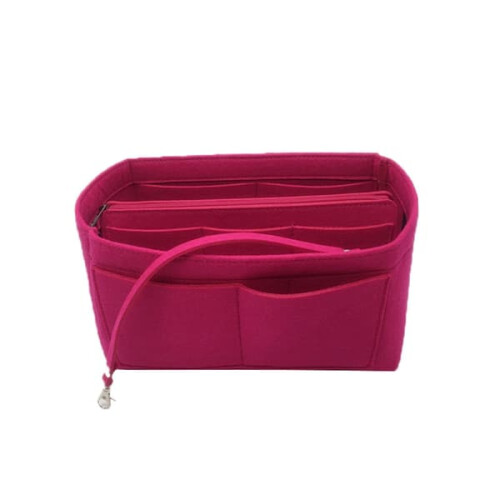 Travel Organizer Tote Liner Felt Insert 3 Sizes Rose Red