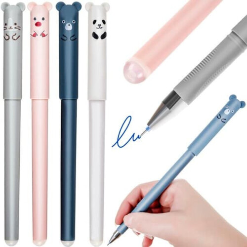 Erasable Ink Pens Animals Design 4-Pack