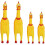 Rubber Screaming Chicken Toy Yellow 4-Pack 1