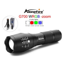 LED Flashlight WRGB XM-L T6 1000 Lumen Black