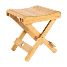 Bamboo Folding Stool Portable Bathroom Bench 31.5cm