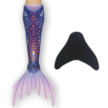 Girls mermaid tail with monofin purple 150 cm