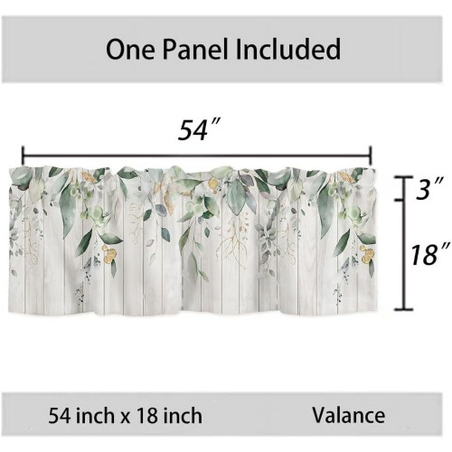 Sage Green Eucalyptus Leaf Kitchen Valance 54x18" 2