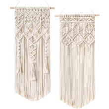 st Macrame vävd väggbonad Boho Chic Bohemian Home Geometric Art Decor, 70cm (L) x33cm (B)