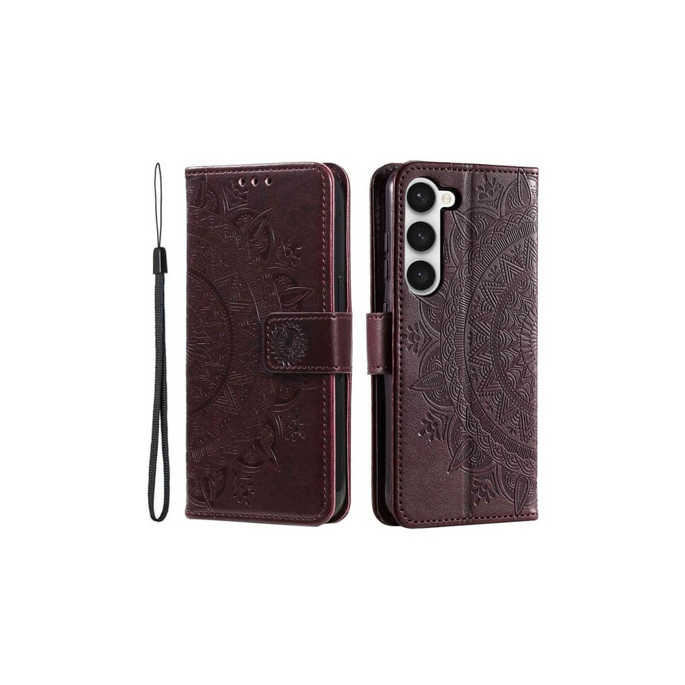 Skalo Mandala Wallet Case For Samsung S23 - Brown 962125336498