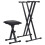 vidaXL double-braced keyboard stand and stool black 1
