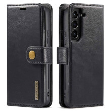 DG MING comhoiriúnach le Cás Sparán Maighnéadach 2-in-1 Samsung S23 - Dubh Dubh