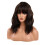 Real hair wig short curly shoulder-length bangs 1