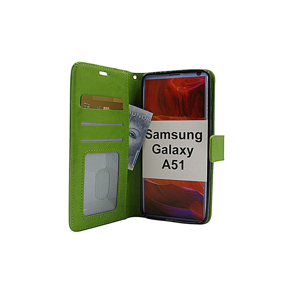 Crazy Horse Wallet For Samsung Galaxy A51 Green 962029631033