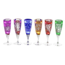Verres à vin lumineux LED en plastique, lot de 6, 150 ml, activés par le liquide