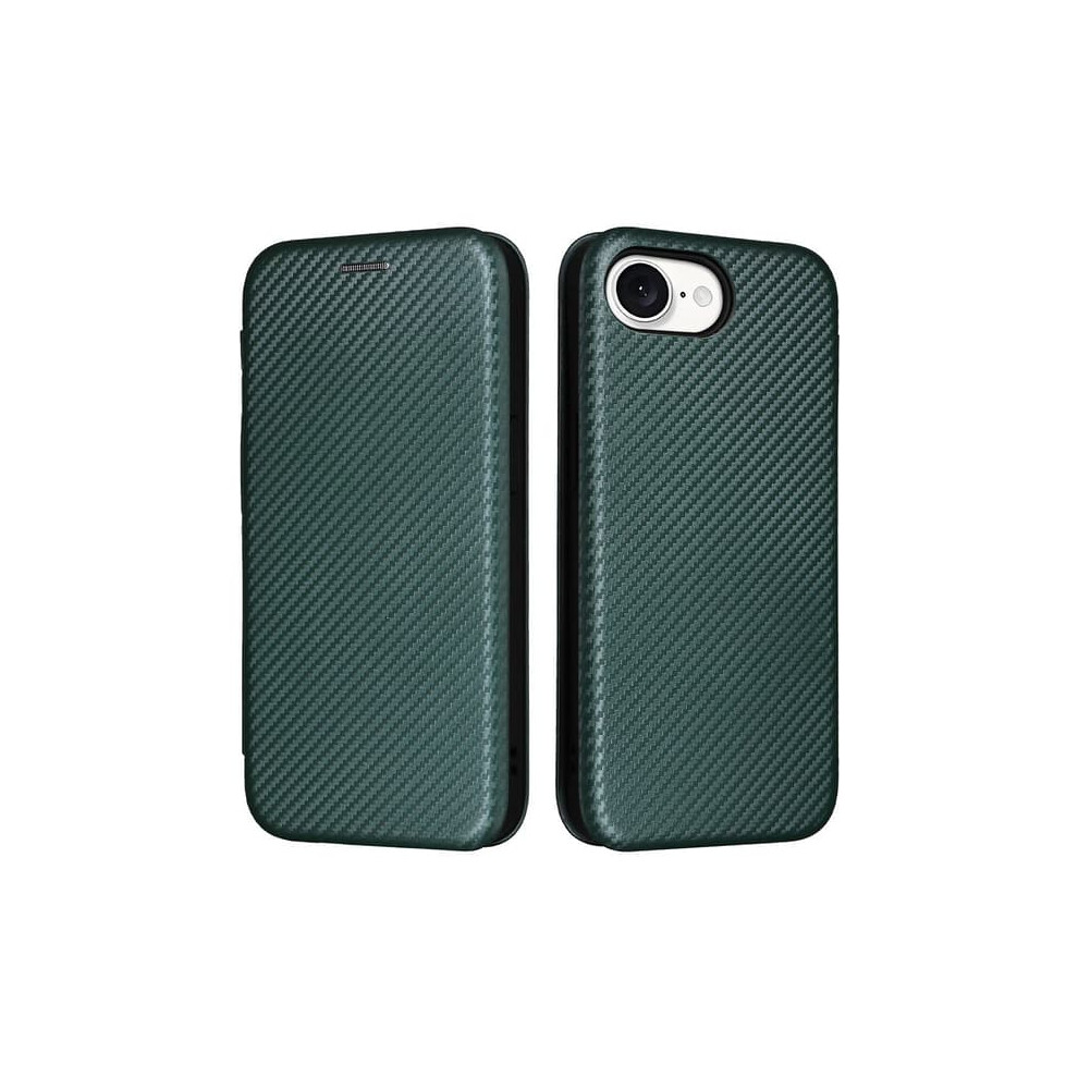 Skalo Iphone 16E Carbon Fiber Wallet Case Green 962125338744