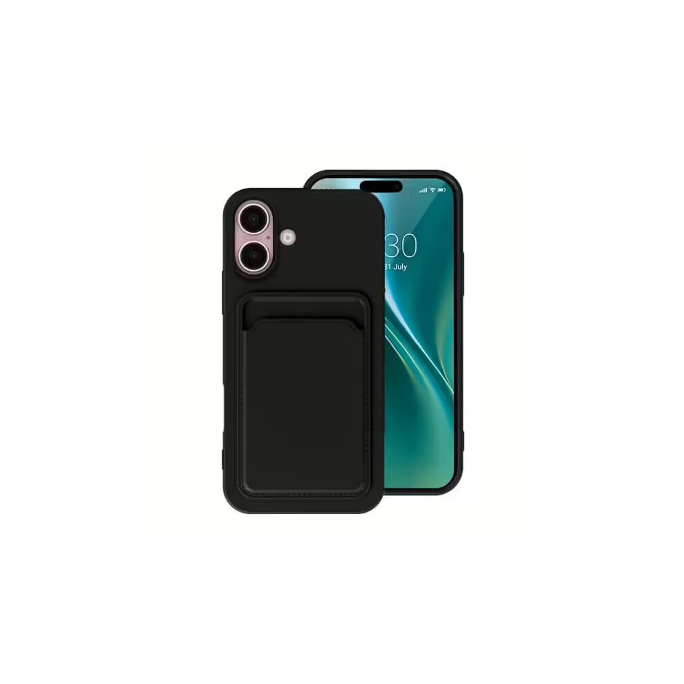Iphone 16 Silicone Case With Card Holder Black 962125331288
