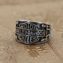 Harley Signet Ring Sterling Silver Biker Ring