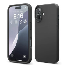Ag luí le Cás Silicone Rvelon don iPhone16 - Dubh Dubh
