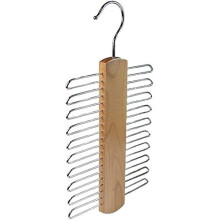 Tcgg Set aus 2 Holzkleiderbügeln mit 20 Haken zum Aufhängen von Schals, Krawatten und Gürteln, platzsparend für die Aufbewahrung zu Hause.