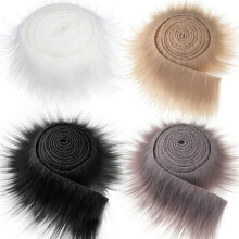 Faux Fur Fabric Strips Fluffy Pre-Cut 10 Rolls