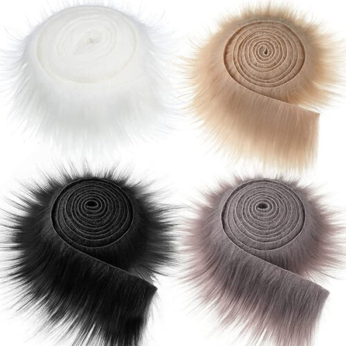 Faux Fur Fabric Strips Fluffy Pre-Cut 10 Rolls