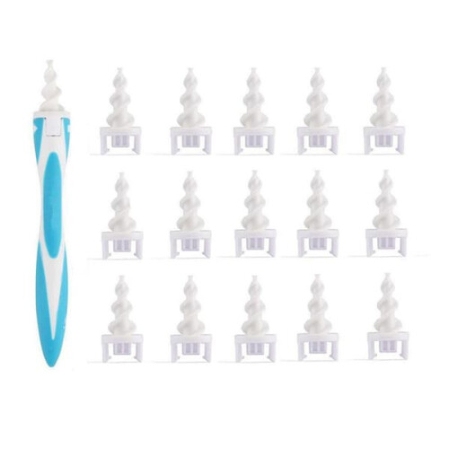 Ear Cleaner with Rubber Spiral and Silicone Tips 3-Pack