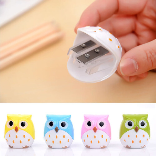 Owl-shaped plastic pencil sharpener 1 piece 2