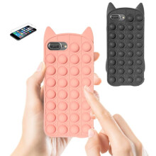 Ag luí le iPhone7Plus / 8Plus - Cás / Cosaint / Pop It Fidget Dubh