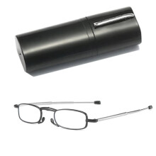 Składane okulary do czytania unisex czarne +3,5