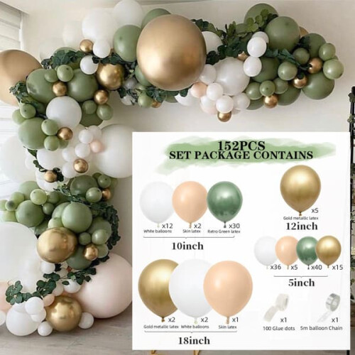 Latex balloon set confetti balloons 152 pcs