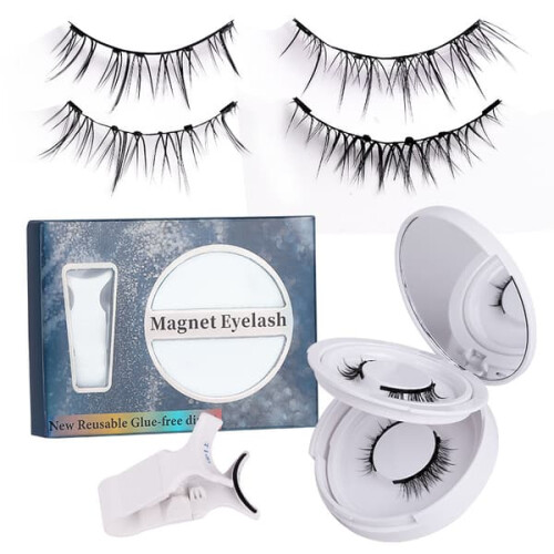 Magnetic False Eyelashes Rose Thick Set