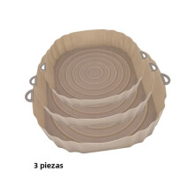 Silicone Air Fryer Tray Reusable Non-Stick 3-Pack Pink