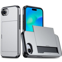 iPhone 13 6.1 inch silver sliding card wallet case