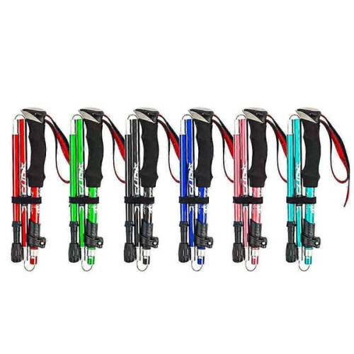Hiking Pole Foldable Antishock 5-piece Purple 95-110cm