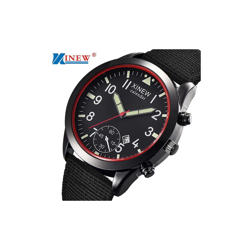 Men's Military Quartz Watch With Date And Luminous Black 962029636267