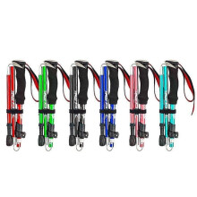 Hiking Pole Foldable Antishock Black 5-Piece 95-110cm