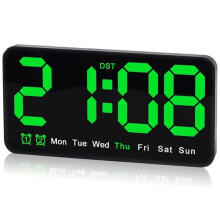 Digital Wall Clock LED 9.5 Inch Large Display Dual Alarm