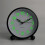 Silent Analog Alarm Clock Warm Light Minimalist Black Round 1