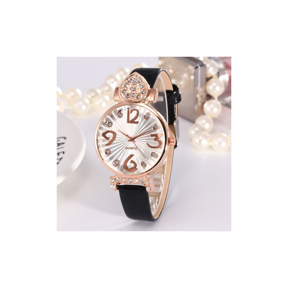 Women's Casual Quartz Watch With Rhinestone Round Dial And 962029644644