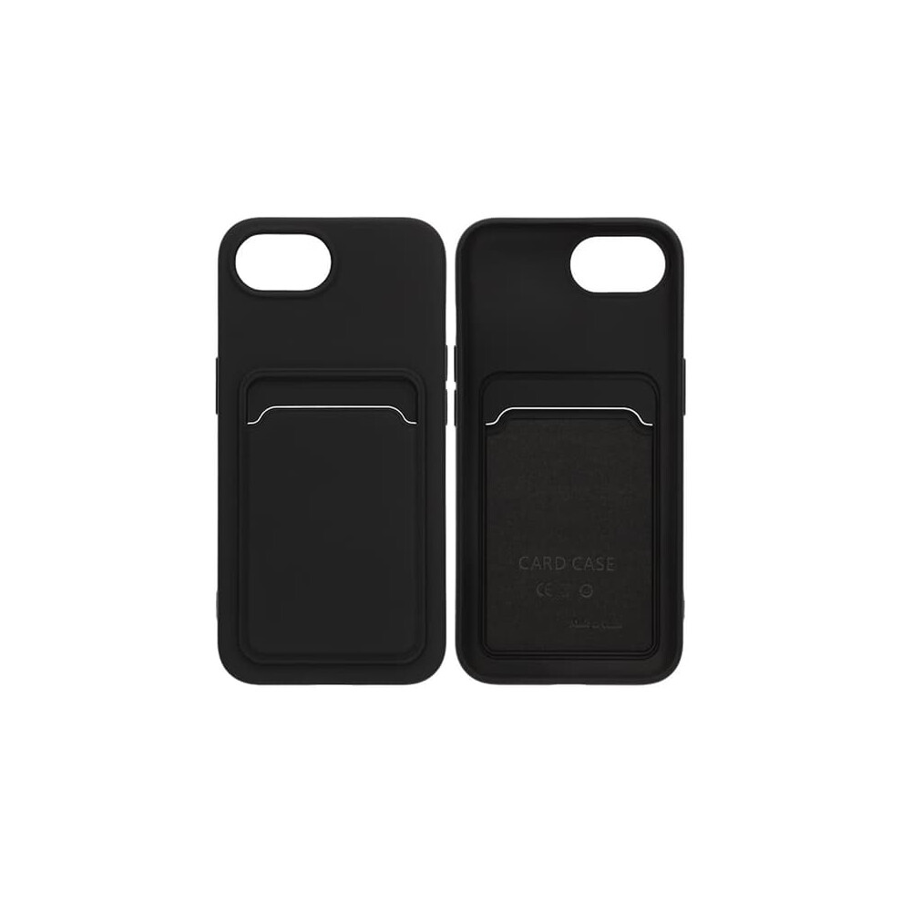 Iphone 16E Silicone Case With Card Holder - Black 962029310112