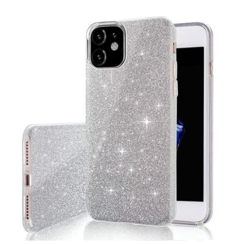 iPhone 16 Pro glitter soft case silver 3-in-1
