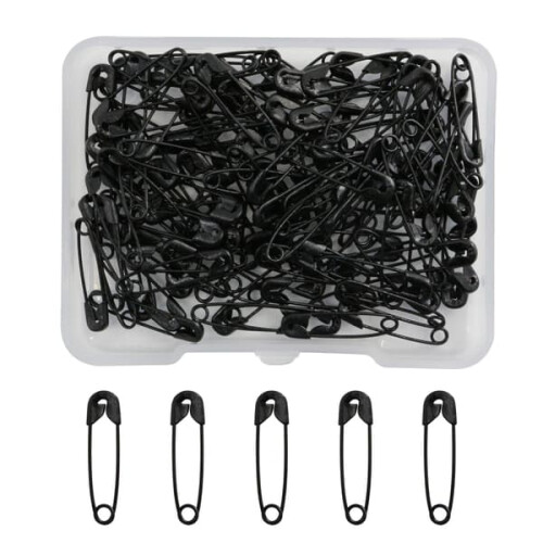 Safety Pins Black High-Quality Durable 100-Pack