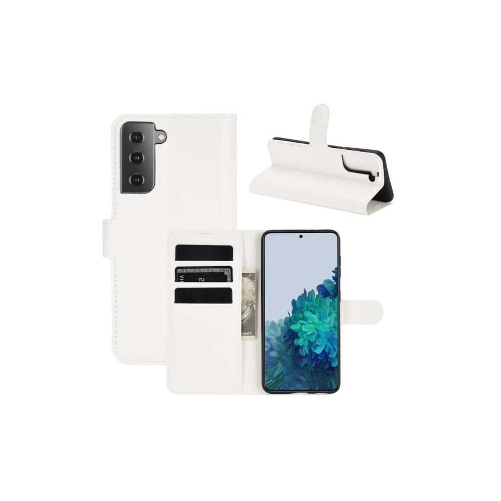 Samsung Galaxy S21 Plus Litchi Leather Case White 962029308355