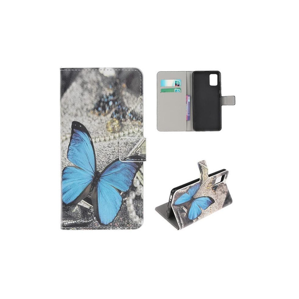 Wallet Case For Samsung Galaxy A71 Butterfly Blue 962029308935
