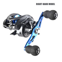 Baitcast Reel Smooth Lightweight Blue Right-Hand