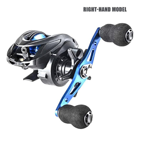 Baitcast Reel Smooth Lightweight Blue Right-Hand