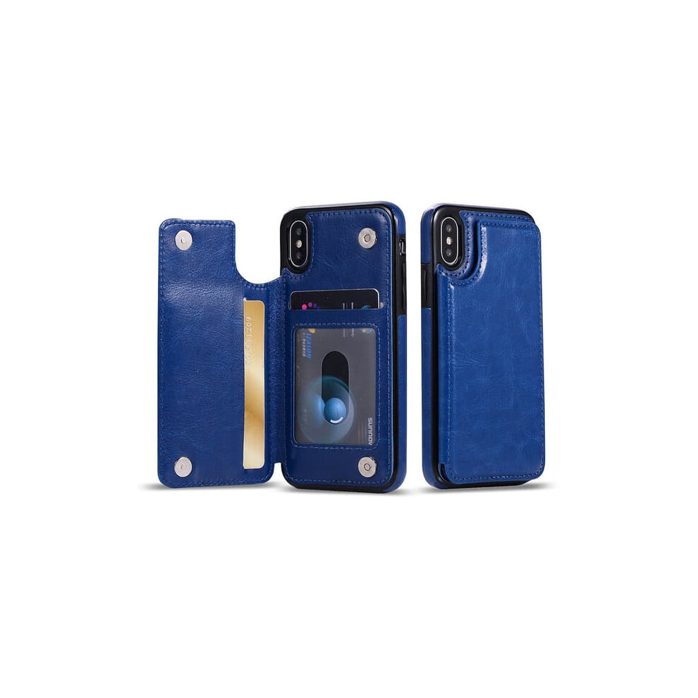Iphone Xs Max Case With Wallet Slot Navy Blue 962029639121