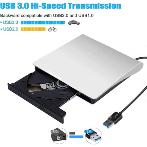 External DVD Drive USB 3.0 Portable CD/DVD-RW 2