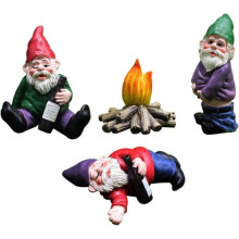 Garden Gnome Miniature Set 4 Pieces