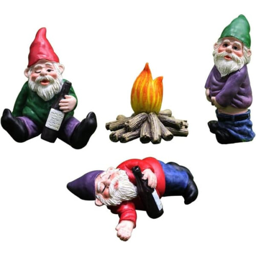Garden Gnome Miniature Set 4 Pieces