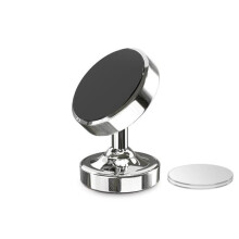 Car magnetic phone holder silver 360-degree rotation